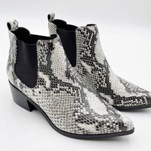 Blondo Emelia Leather Snakeskin Booties